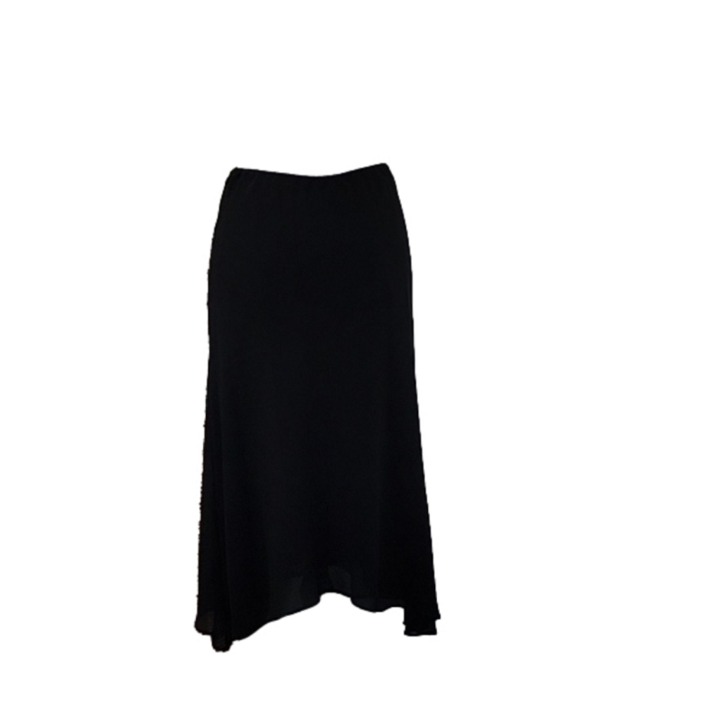 MSK Black Sheer Georgette Layered Skirt Size Large NWT
